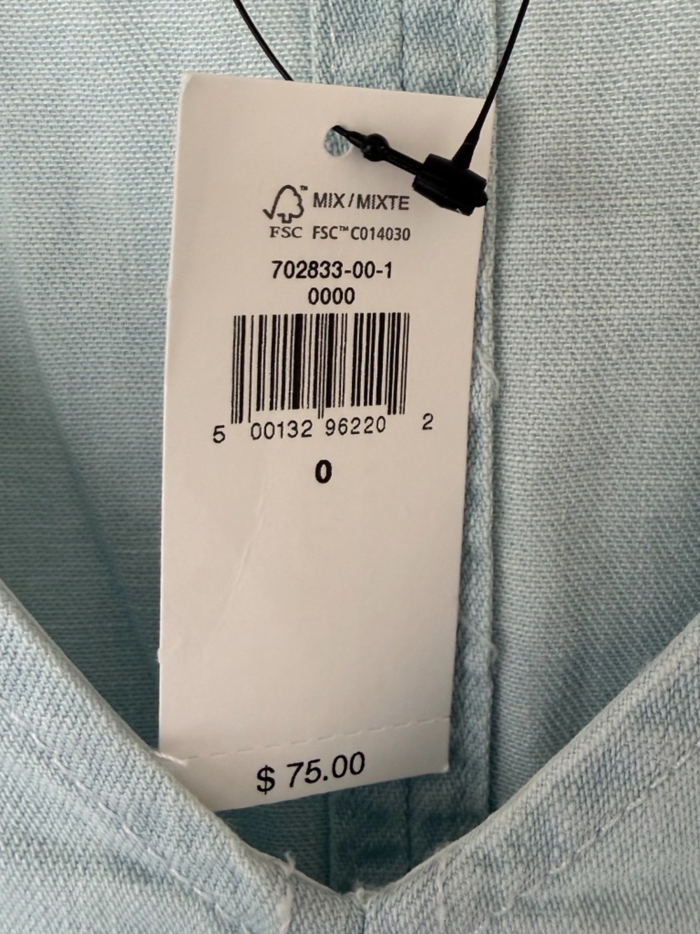 Women's Banana Republic Bubble Sleeve V-Neck Light Blue Jean Top Size 0 NWT - Picture 9 of 13
